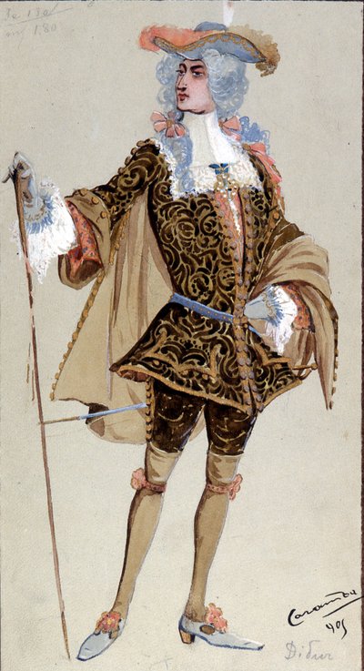 Kostümentwurf für den Grafen Almaviva, aus "Die Hochzeit des Figaro", 1905 von Luigi Sapelli Caramba